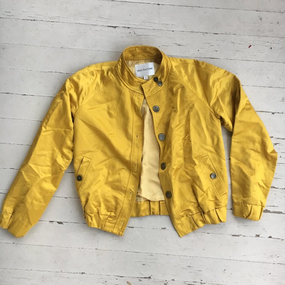 {20% Silk} Bomber Jacket in Gold ✨Size S